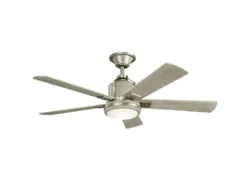 Deckenventilator COLERNE mit Holzflügeln, Licht und Fernbedienung, Ø 132cm