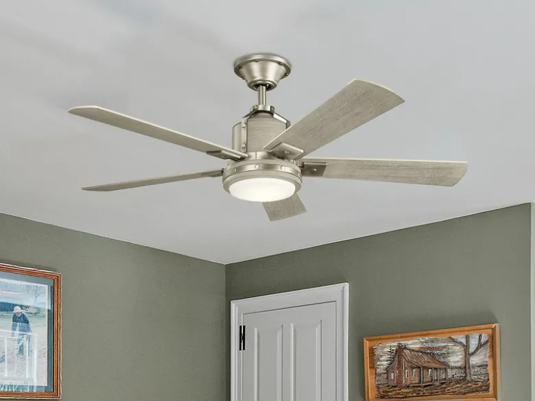 Deckenventilator COLERNE mit Holzflügeln, Licht und Fernbedienung, Ø 132cm