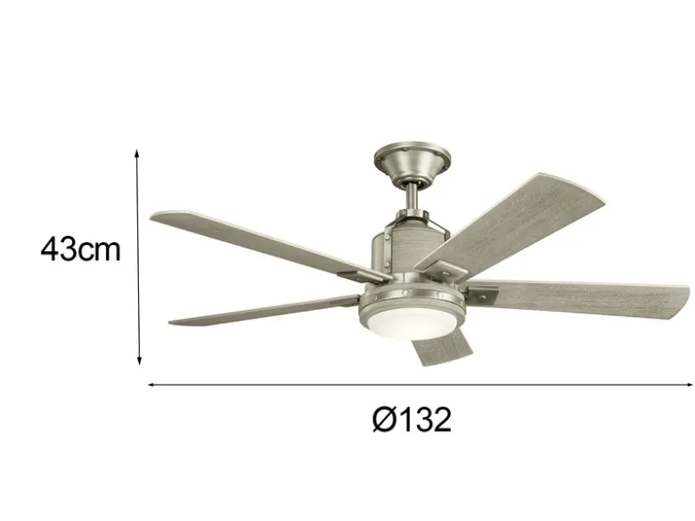 Deckenventilator COLERNE mit Holzflügeln, Licht und Fernbedienung, Ø 132cm