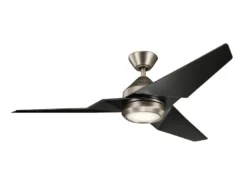 Deckenventilator JADE mit Licht und Fernbedienung, Schwarz-Silber, Ø 152cm