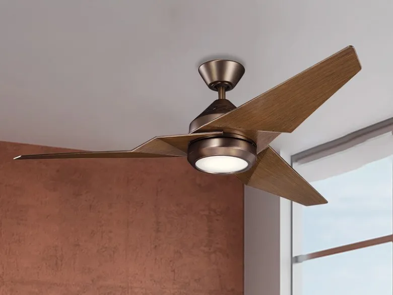 Deckenventilator JADE mit Licht und Fernbedienung, Bronze-Holzoptik, Ø 152cm
