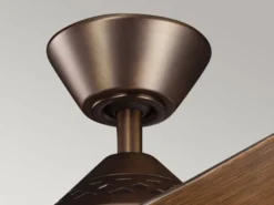 Deckenventilator JADE mit Licht und Fernbedienung, Bronze-Holzoptik, Ø 152cm
