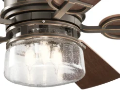 Deckenventilator LYNDON mit Licht & Fernbedienung, Feuchtraumgeeignet, Ø 132cm