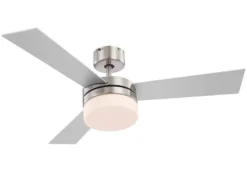 Deckenventilator mit Licht ALANA Fernbedienung, Silber/Buche Ø105cm