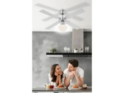 Deckenventilator mit Licht CHAMPION, Zugschalter, 2 Flügelfarben Ø105cm
