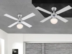 Deckenventilator mit Licht CHAMPION, Zugschalter, 2 Flügelfarben Ø105cm