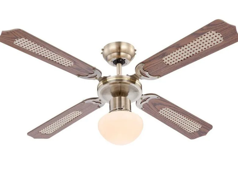 Deckenventilator mit Licht CHAMPION, Zugschalter 2 Flügelfarben Ø106cm