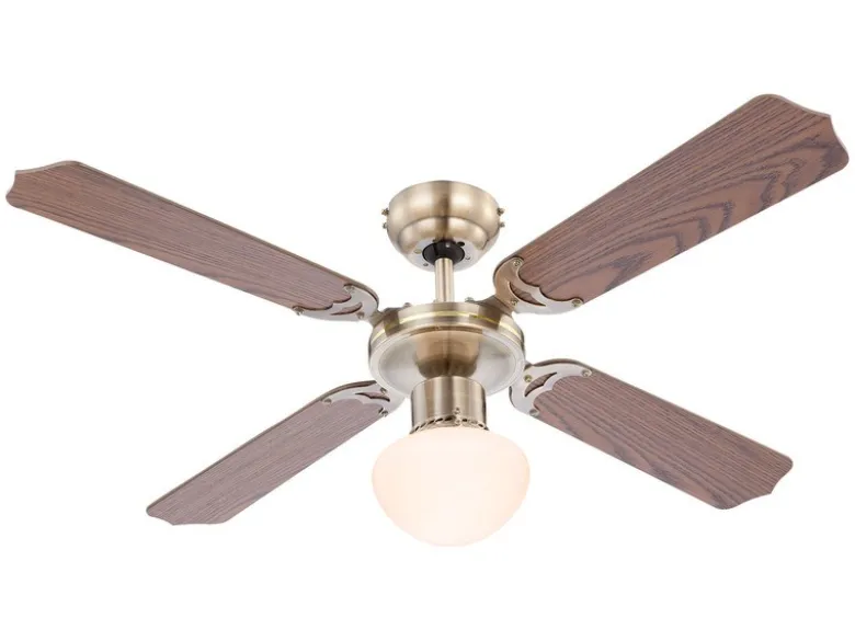 Deckenventilator mit Licht CHAMPION, Zugschalter 2 Flügelfarben Ø106cm