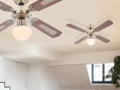 Deckenventilator mit Licht CHAMPION, Zugschalter 2 Flügelfarben Ø106cm