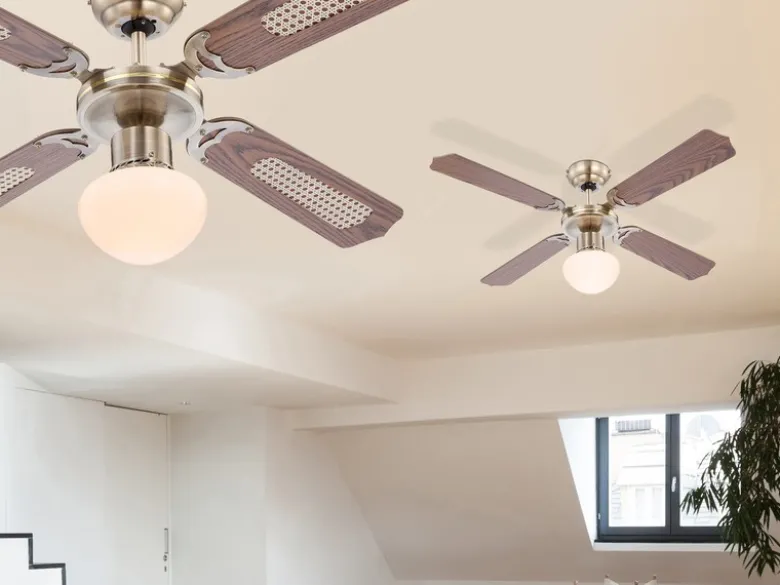 Deckenventilator mit Licht CHAMPION, Zugschalter 2 Flügelfarben Ø106cm