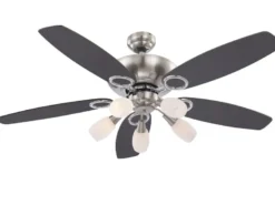 Deckenventilator mit Licht JERRY Zugschalter, Buche/Graphit Ø130cm