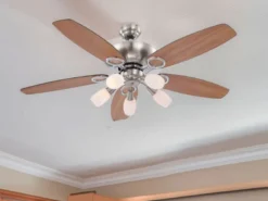 Deckenventilator mit Licht JERRY Zugschalter, Buche/Graphit Ø130cm