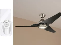 Deckenventilator mit Licht und Fernbedienung, Schwarz-Silber, Ø 152cm