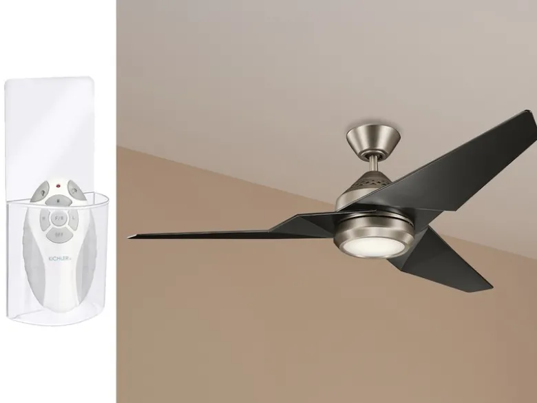 Deckenventilator mit Licht und Fernbedienung, Schwarz-Silber, Ø 152cm
