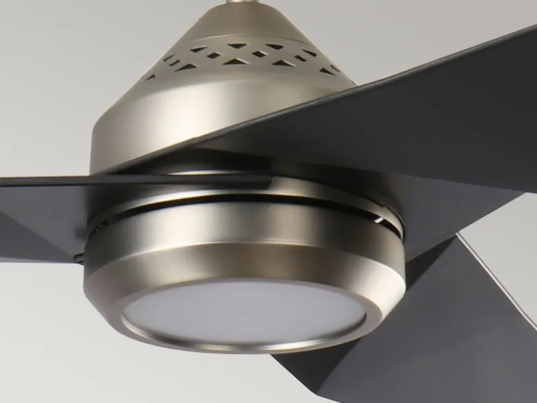 Deckenventilator mit Licht und Fernbedienung, Schwarz-Silber, Ø 152cm