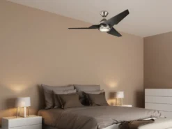 Deckenventilator mit Licht und Fernbedienung, Schwarz-Silber, Ø 152cm
