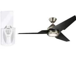 Deckenventilator mit Licht und Fernbedienung, Schwarz-Silber, Ø 152cm