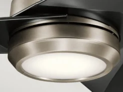 Deckenventilator mit Licht und Fernbedienung, Schwarz-Silber, Ø 152cm