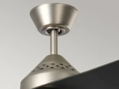 Deckenventilator mit Licht und Fernbedienung, Schwarz-Silber, Ø 152cm