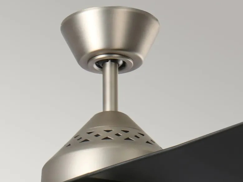 Deckenventilator mit Licht und Fernbedienung, Schwarz-Silber, Ø 152cm