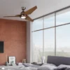 Deckenventilator mit Licht und Fernbedienung, Bronze-Holzoptik, Ø 152cm