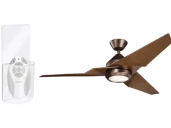 Deckenventilator mit Licht und Fernbedienung, Bronze-Holzoptik, Ø 152cm