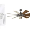 Deckenventilator mit Licht & wendbaren Flügeln in 2 Dekoren, Ø 165cm