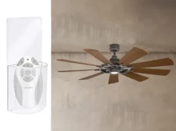 Deckenventilator mit Licht & wendbaren Flügeln in 2 Dekoren, Ø 165cm