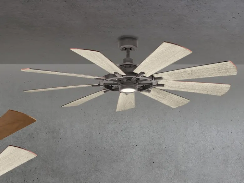Deckenventilator mit Licht & wendbaren Flügeln in 2 Dekoren, Ø 165cm