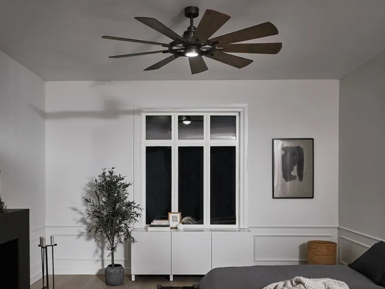 Deckenventilator mit Licht & wendbaren Flügeln in 2 Dekoren, Ø 165cm