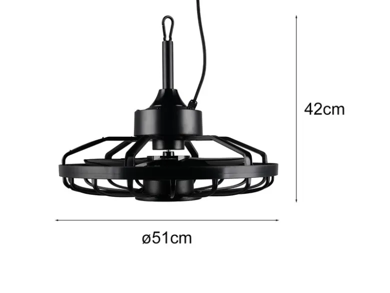 Deckenventilator OSLO mit Licht, Fernbedienung & Stecker Outdoor geeignet Ø 51cm