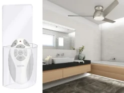 Deckenventilator Silber mit Licht, Outdoor geeignet IP44, Ø 152cm
