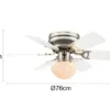 Deckenventilator UGO mit Licht und Zugschalter leise, Weiß/Graphit Ø 76cm