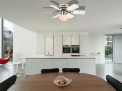 Deckenventilator UGO mit Licht und Zugschalter leise, Weiß/Graphit Ø 76cm
