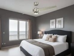 Deckenventilator XETY mit Licht und Fernbedienung, Silber, Ø 142cm