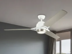 Deckenventilator ZEUS mit Licht und Fernbedienung, Weiß-Silber, Ø 152cm
