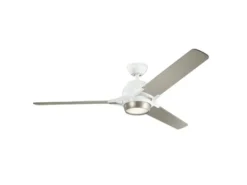Deckenventilator ZEUS mit Licht und Fernbedienung, Weiß-Silber, Ø 152cm