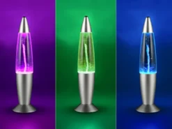 Deko LED RGB Tischleuchte mit Strudel Batterie- oder USB betrieben, Höhe 34,5cm