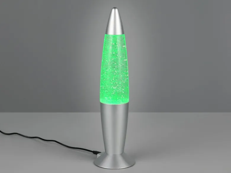 Deko LED RGB Tischleuchte mit Glitzer Batterie- oder USB betrieben, Höhe 34,5cm