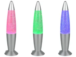 Deko LED RGB Tischleuchte mit Glitzer Batterie- oder USB betrieben, Höhe 34,5cm