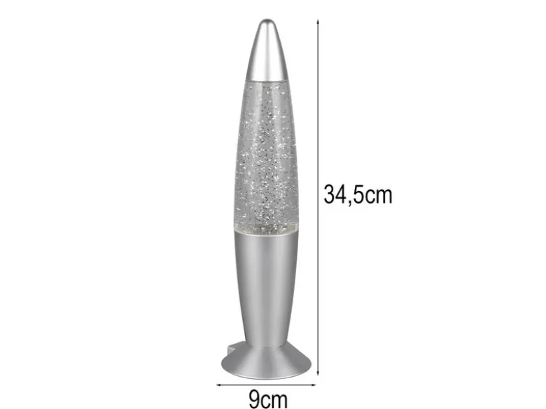 Deko LED RGB Tischleuchte mit Glitzer Batterie- oder USB betrieben, Höhe 34,5cm
