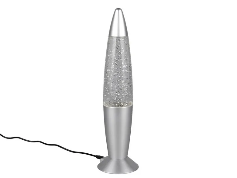 Deko LED RGB Tischleuchte mit Glitzer Batterie- oder USB betrieben, Höhe 34,5cm