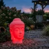 Deko LED RGBW Solarleuchte Buddha Kopf mit Fernbedienung, Höhe 50cm