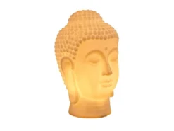 Deko LED RGBW Solarleuchte Buddha Kopf mit Fernbedienung, Höhe 50cm