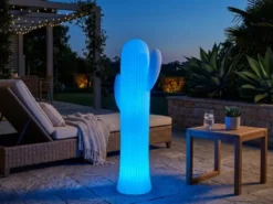 Deko LED RGBW Solarleuchte Kaktus mit Fernbedienung, Höhe 110cm