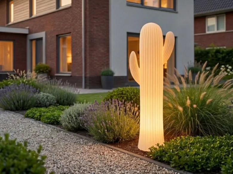 Deko LED RGBW Solarleuchte Kaktus mit Fernbedienung, Höhe 110cm