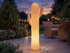 Deko LED RGBW Solarleuchte Kaktus mit Fernbedienung, Höhe 110cm