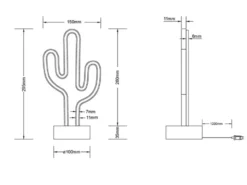 Deko LED Tischleuchte CACTUS Batterie- oder USB betrieben, Höhe 29cm