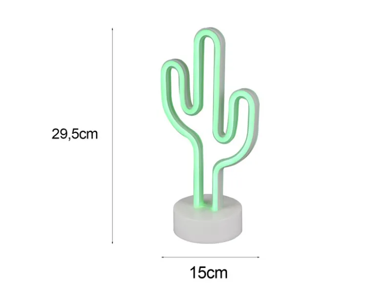Deko LED Tischleuchte CACTUS Batterie- oder USB betrieben, Höhe 29cm