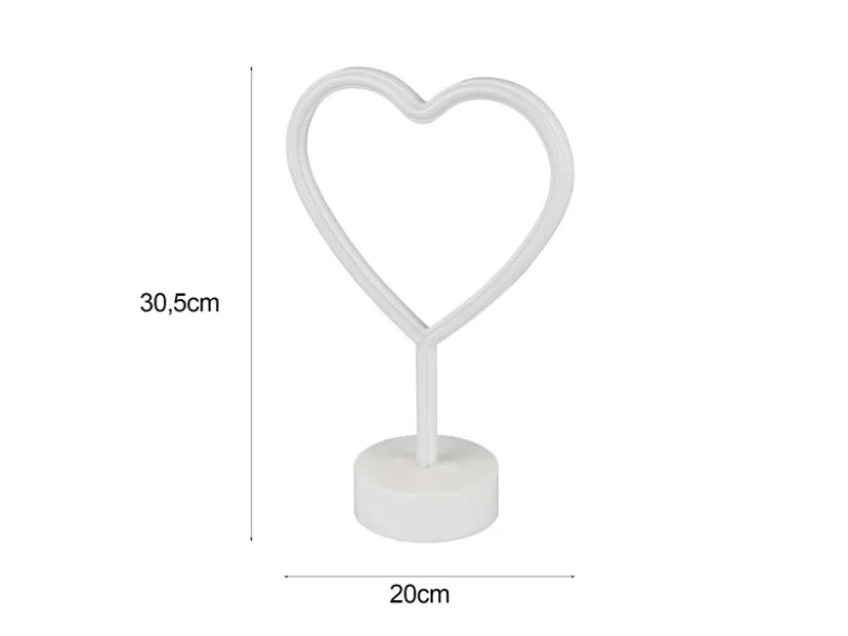 Deko LED Tischleuchte HEART Batterie- oder USB betrieben, Höhe 30cm